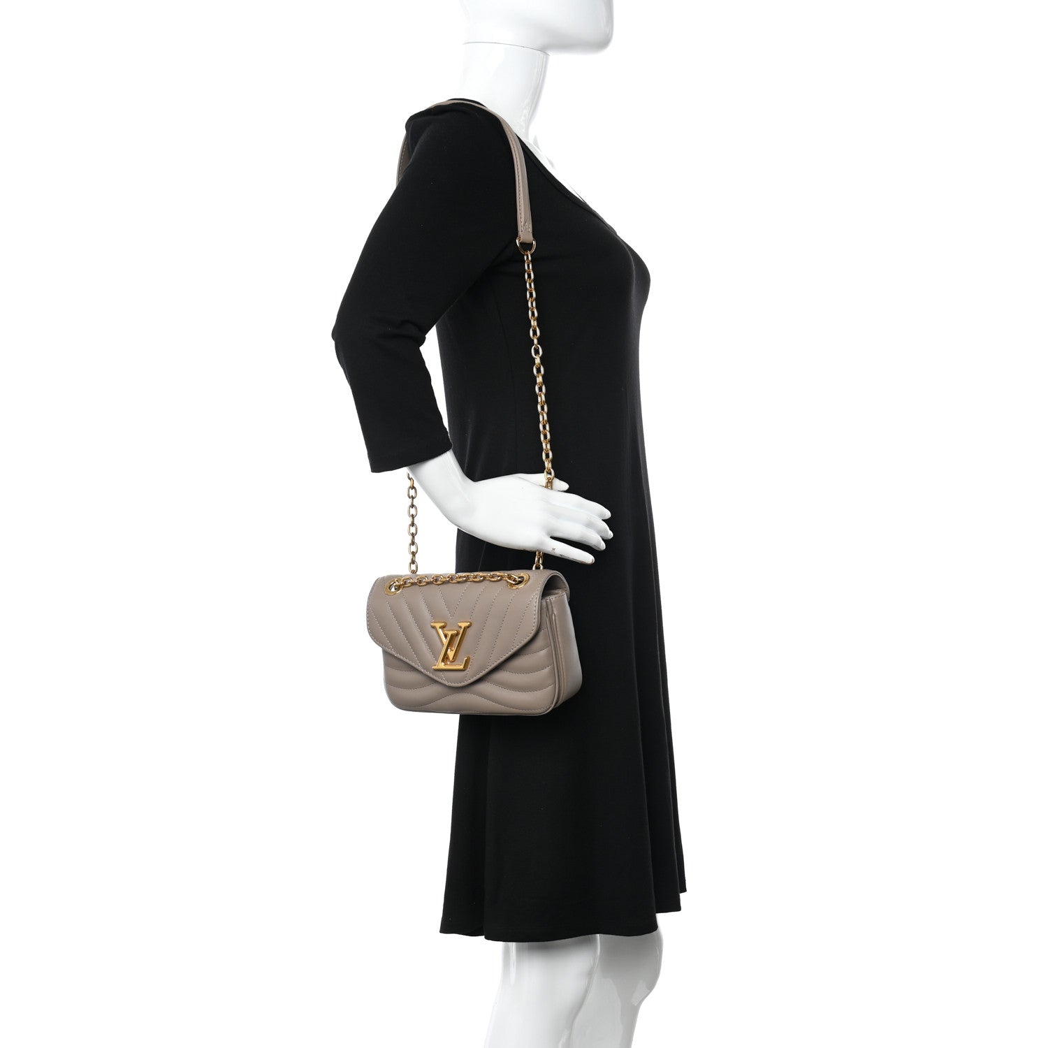 Louis Vuitton Calfskin New Wave Chain PM NM Taupe 2 of 9