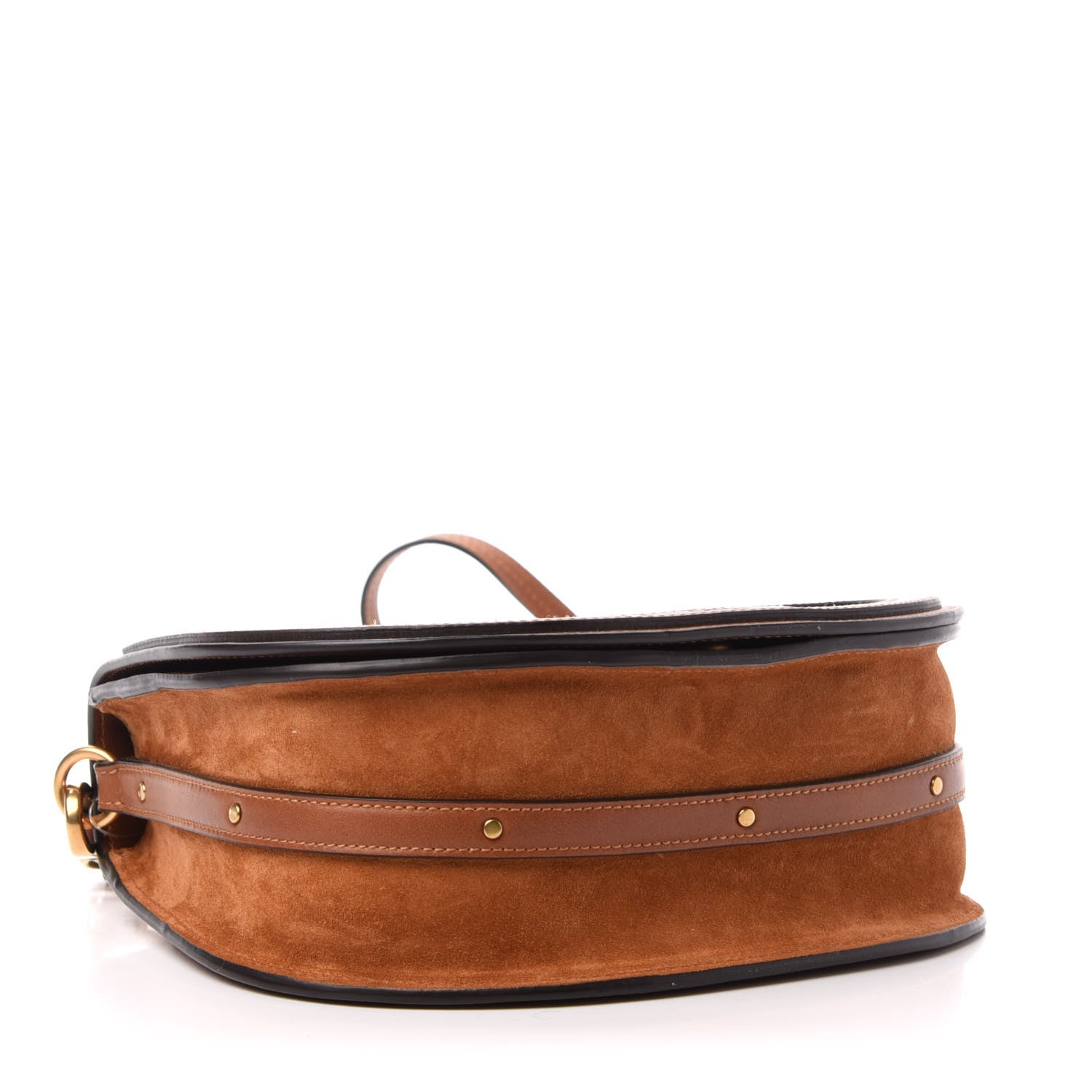 Chloe Calfskin Suede Medium Nile Bracelet Bag Caramel 4 of 10
