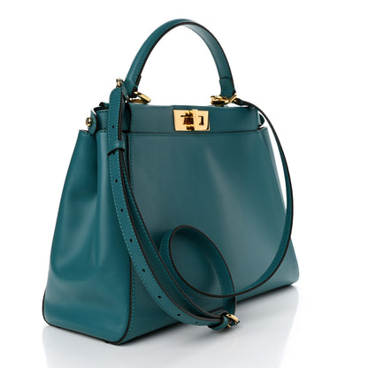 Fendi Vitello Morgan Fabric Jacquard Pequin Medium Peekaboo Iconic Satchel Lago Tobacco Black 3 of 13
