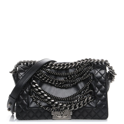 Chanel Calfskin Enchained Medium Boy Flap Black 10 of 10