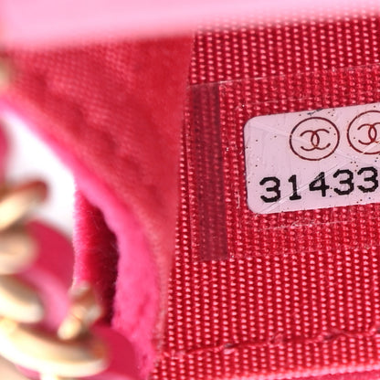 Chanel Velvet Quilted Camellia Velvet Flap Coin Purse With Chain Fuchsia 8 of 11
