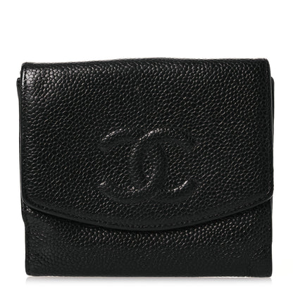 Chanel Caviar Timeless CC Compact French Wallet Black 1 of 16