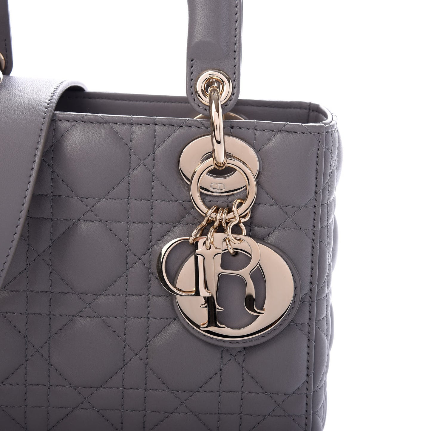 Lambskin Cannage Medium Lady Dior Grey