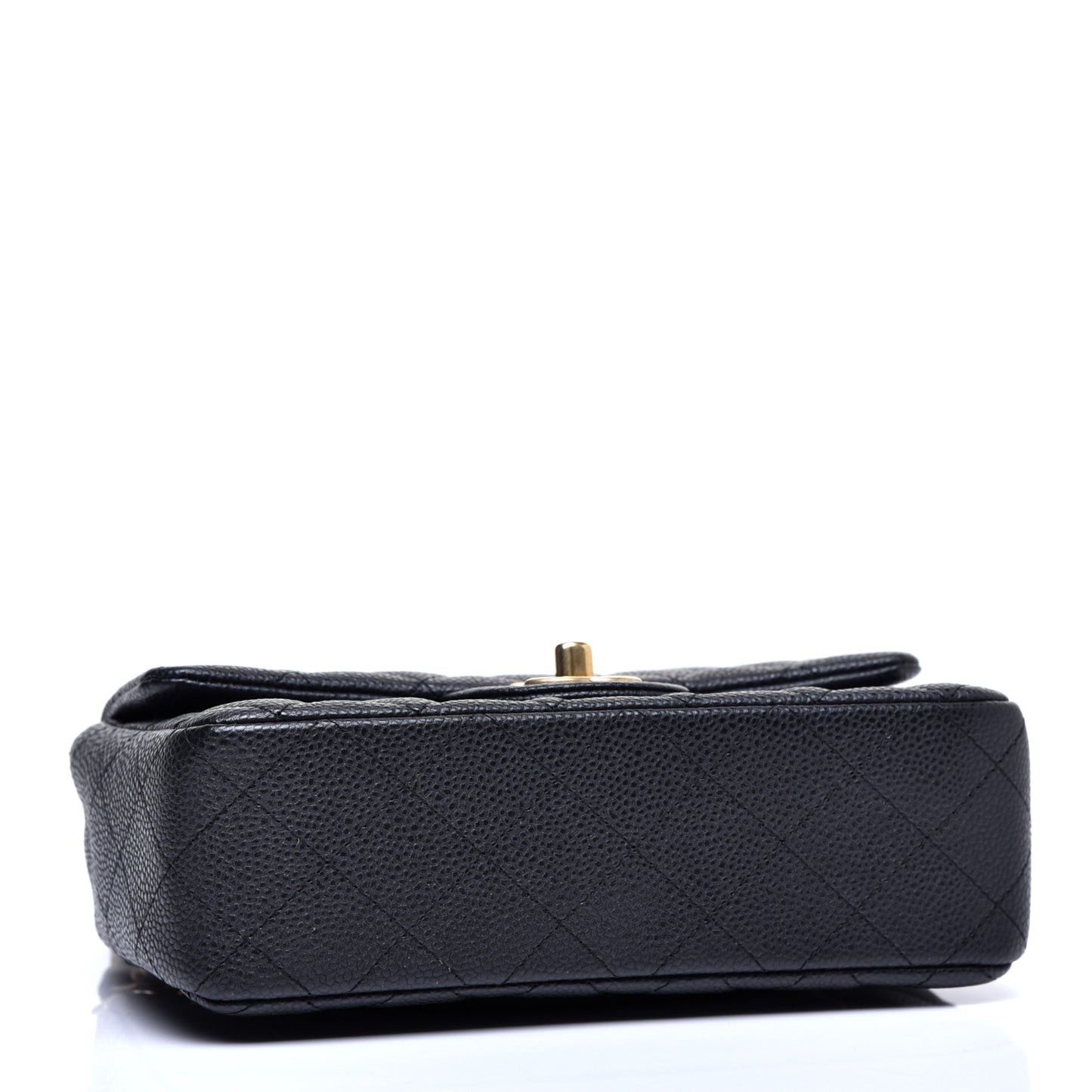 Metallic Caviar Quilted Mini Rectangular Flap Black