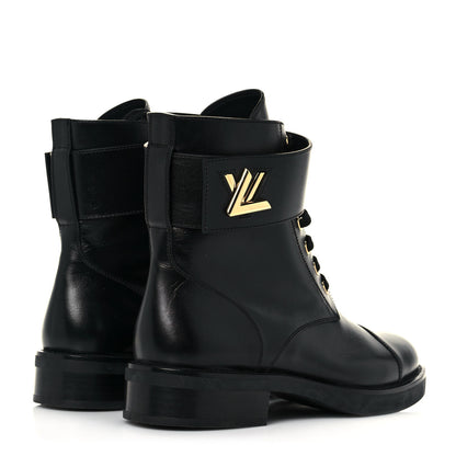 Louis Vuitton Calfskin Wonderland Ranger Boots 38.5 Black 4 of 8