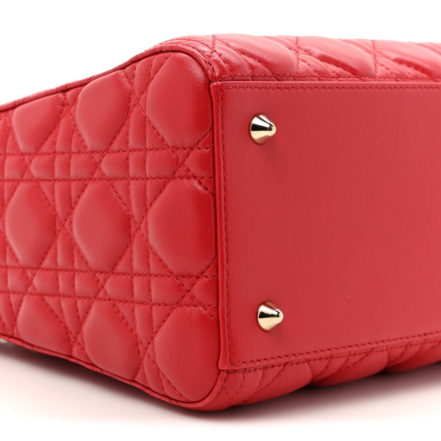 Lambskin Cannage Medium Lady Dior Red