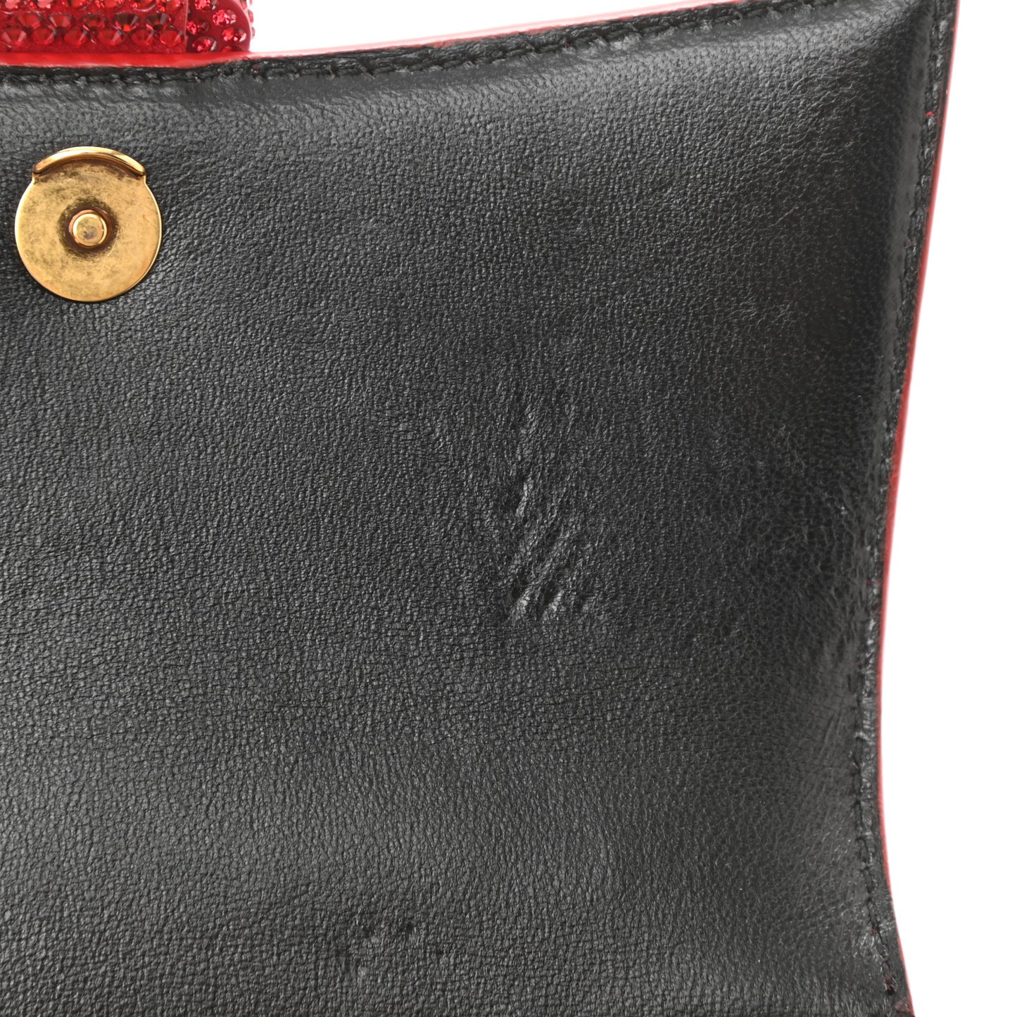 Strass Suede Hourglass Top Handle Bag XS Ruby