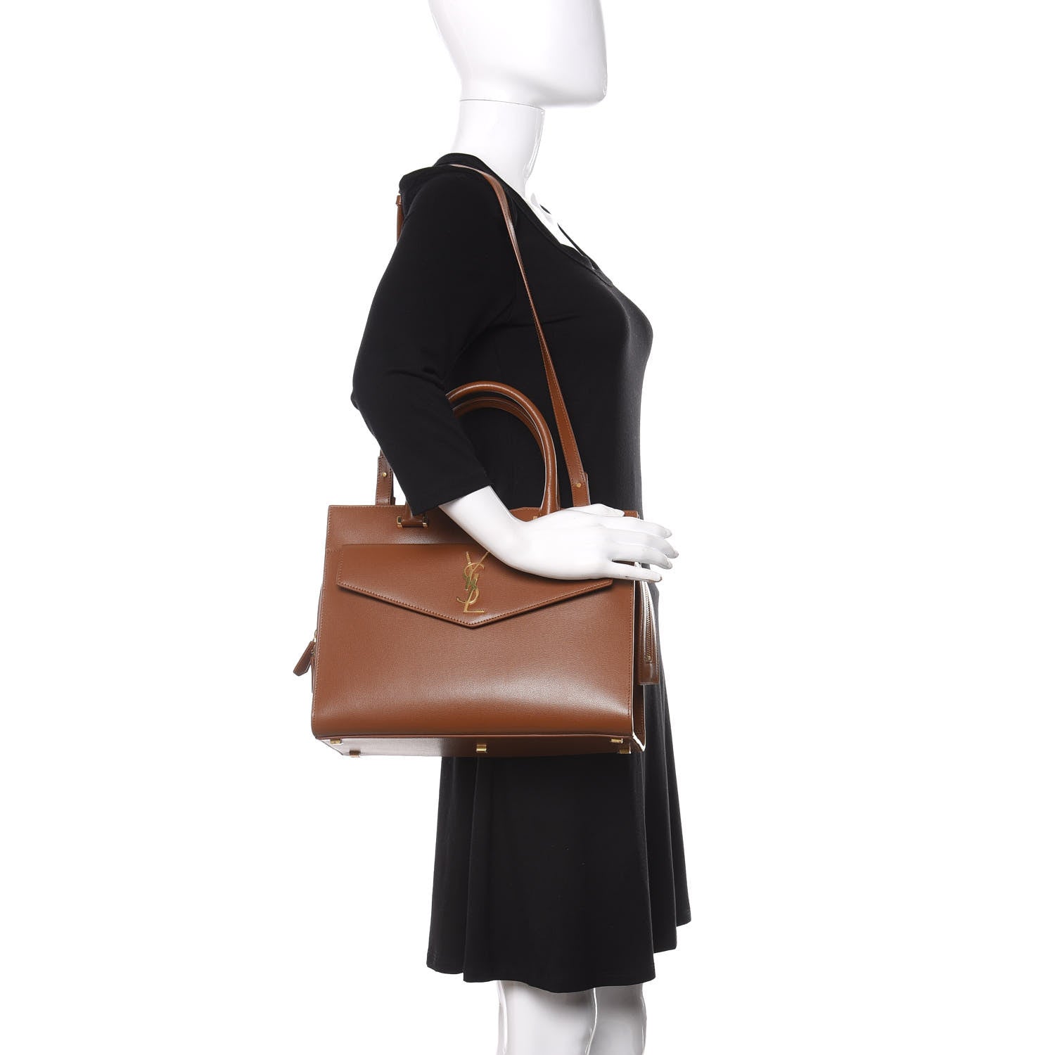 Saint Laurent Grain De Poudre Medium Uptown Tote Brick 2 of 12