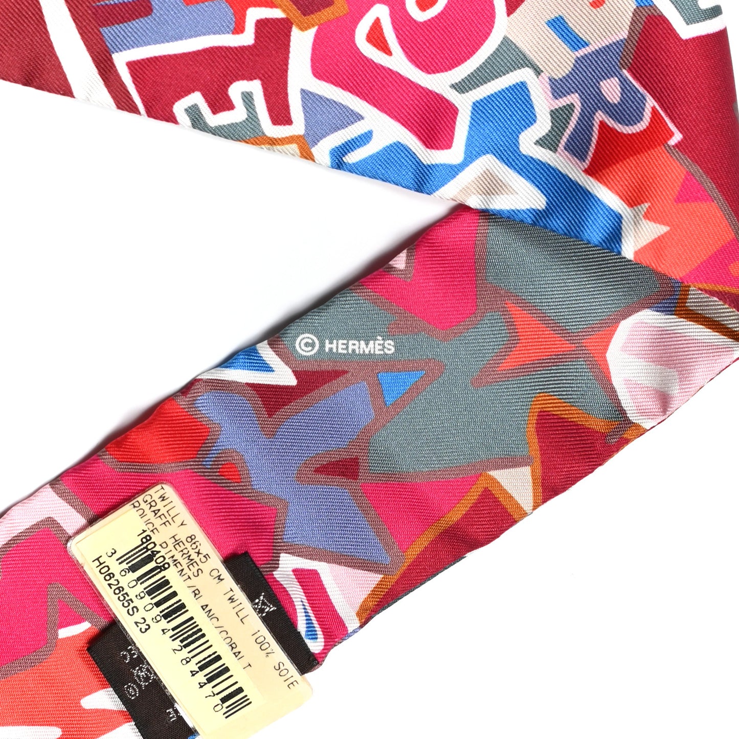 Silk Graff Graffiti Twilly Rouge Piment White Cobalt