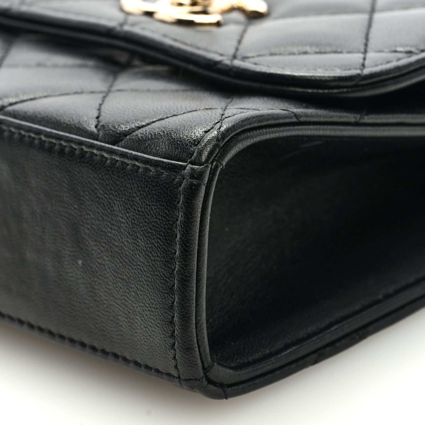 Lambskin Quilted Mini Trendy CC Chain Wallet Black