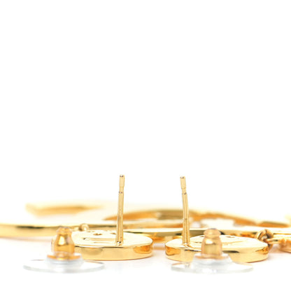 Chanel Metal Large Paris Button Earrings Gold 3 of 7