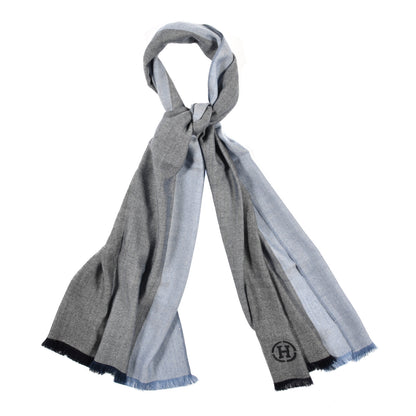 Hermes Cashmere Colorblock Himalaya Artisanale Muffler Marine Bleu Pilote 1 of 6