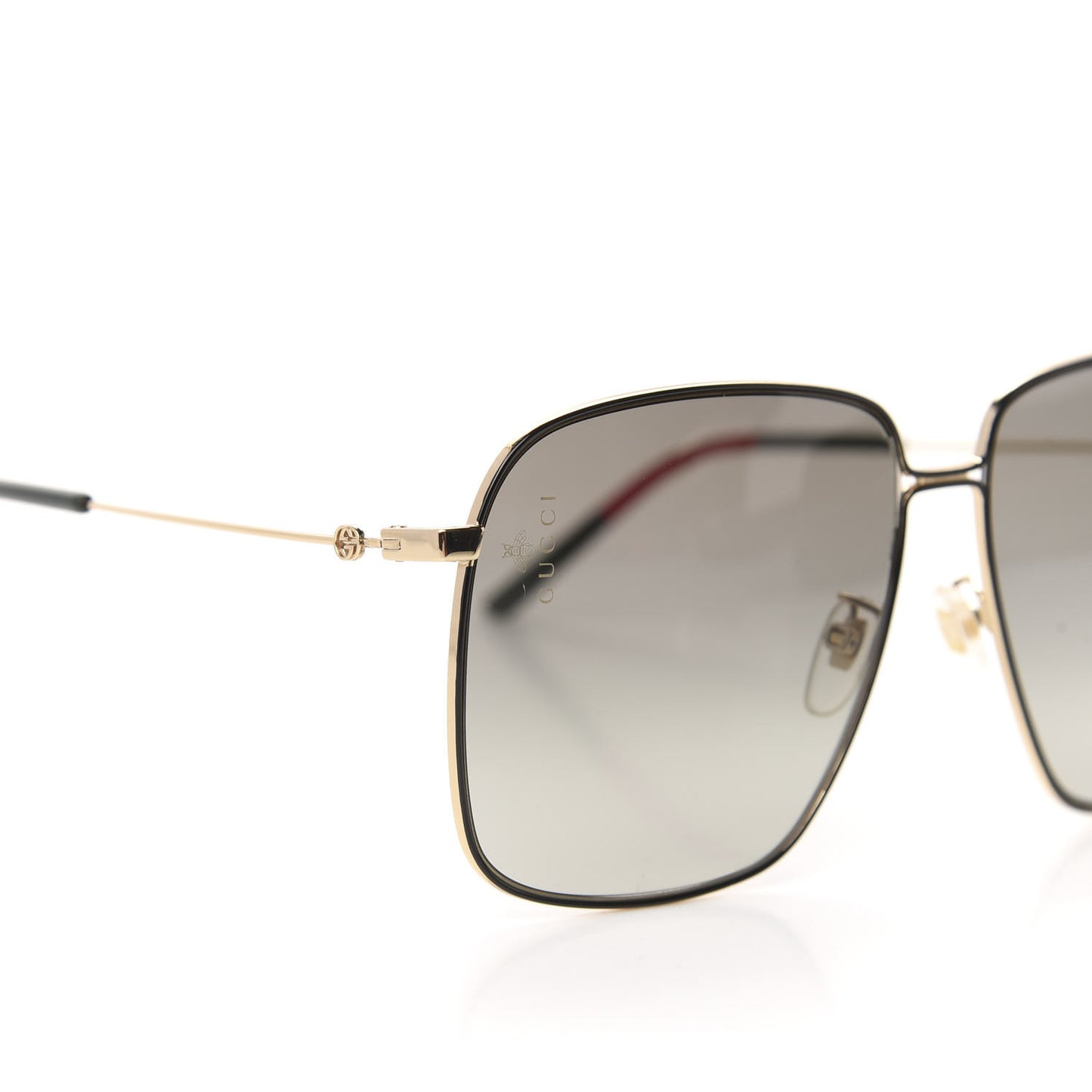 Rectangular Frame Interlocking G Sunglasses GG0394S Green Red