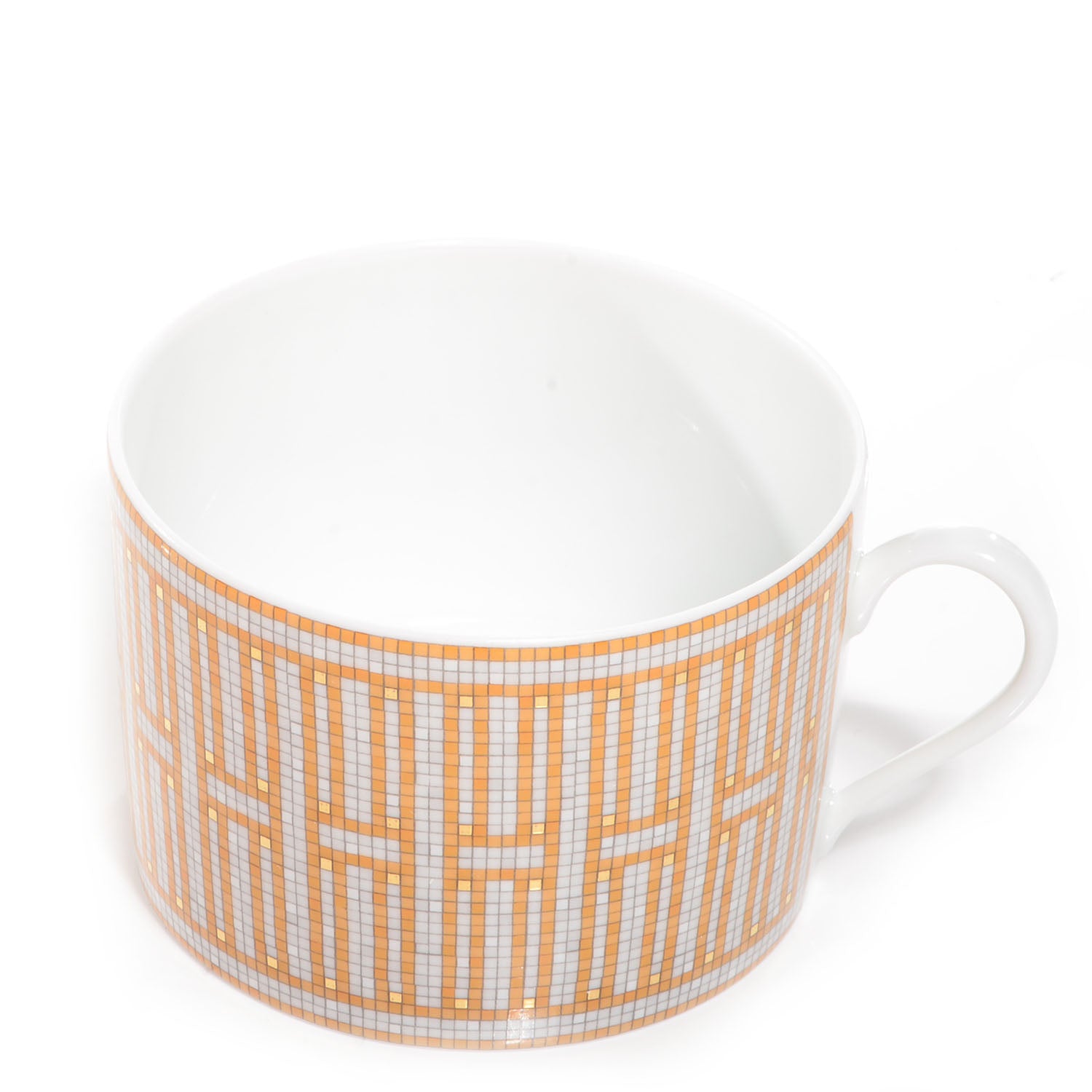 Hermes Porcelain Mosaique Au 24 Gold Breakfast Cup and Saucer 3 of 6