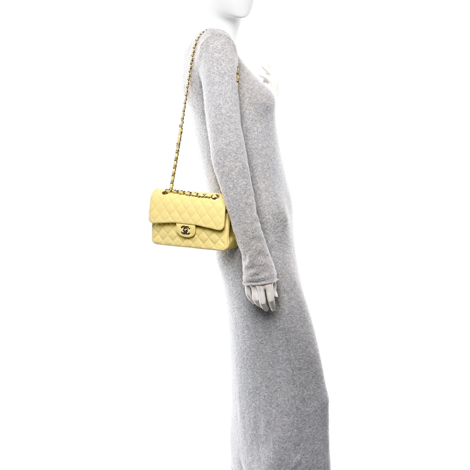 Chanel Caviar Quilted Small Double Flap Light Yellow 2 of 11
