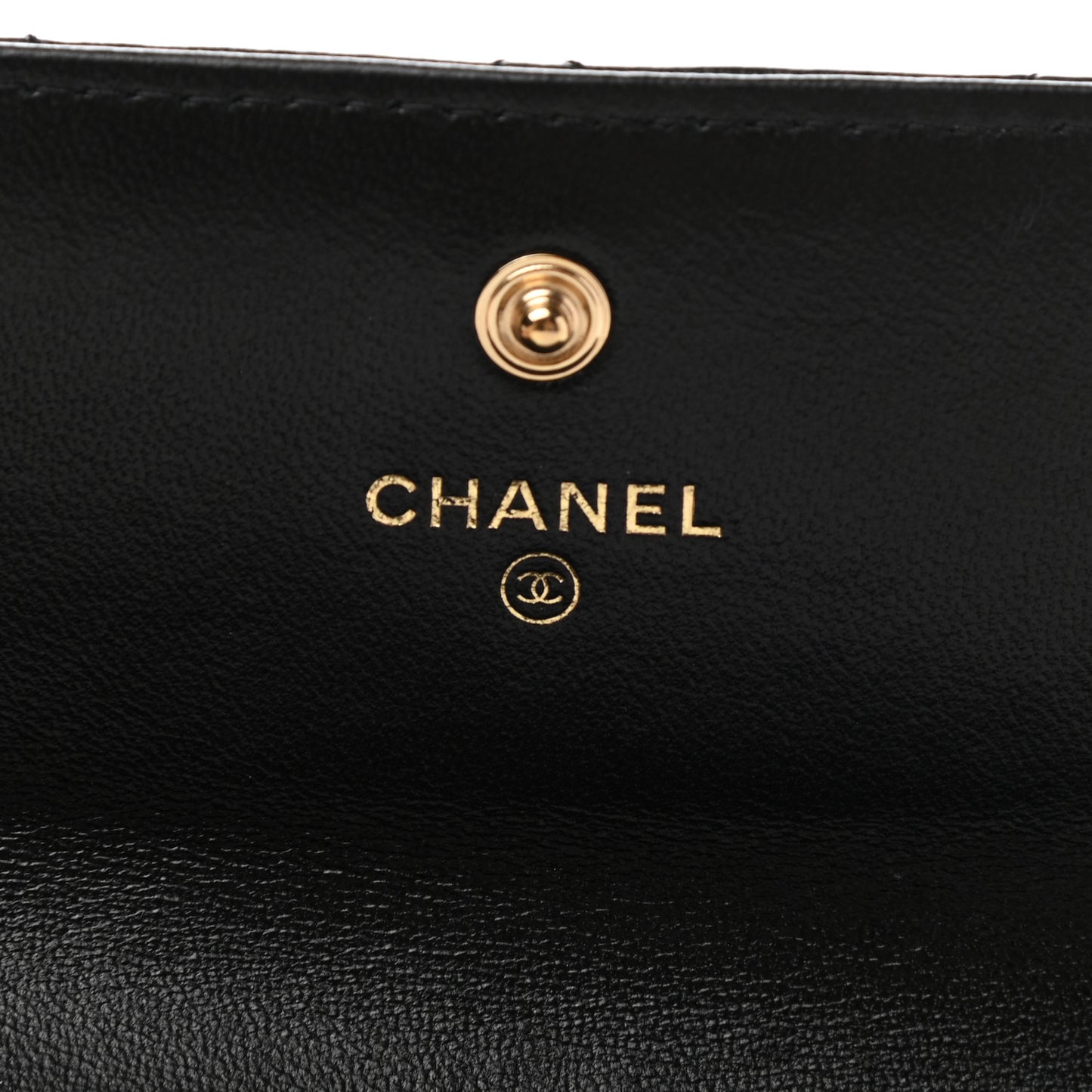 Lambskin Quilted Long Flap Wallet Black