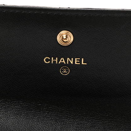 Chanel Lambskin Quilted Long Flap Wallet Black 6 of 9