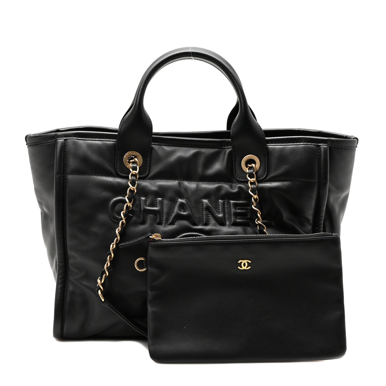 Chanel Calfskin Small Deauville Tote Black 3 of 11