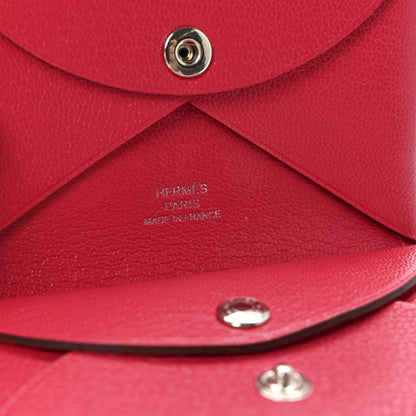 Hermes Chevre Chamkila Calvi Duo Card Case Rose Extreme 6 of 7