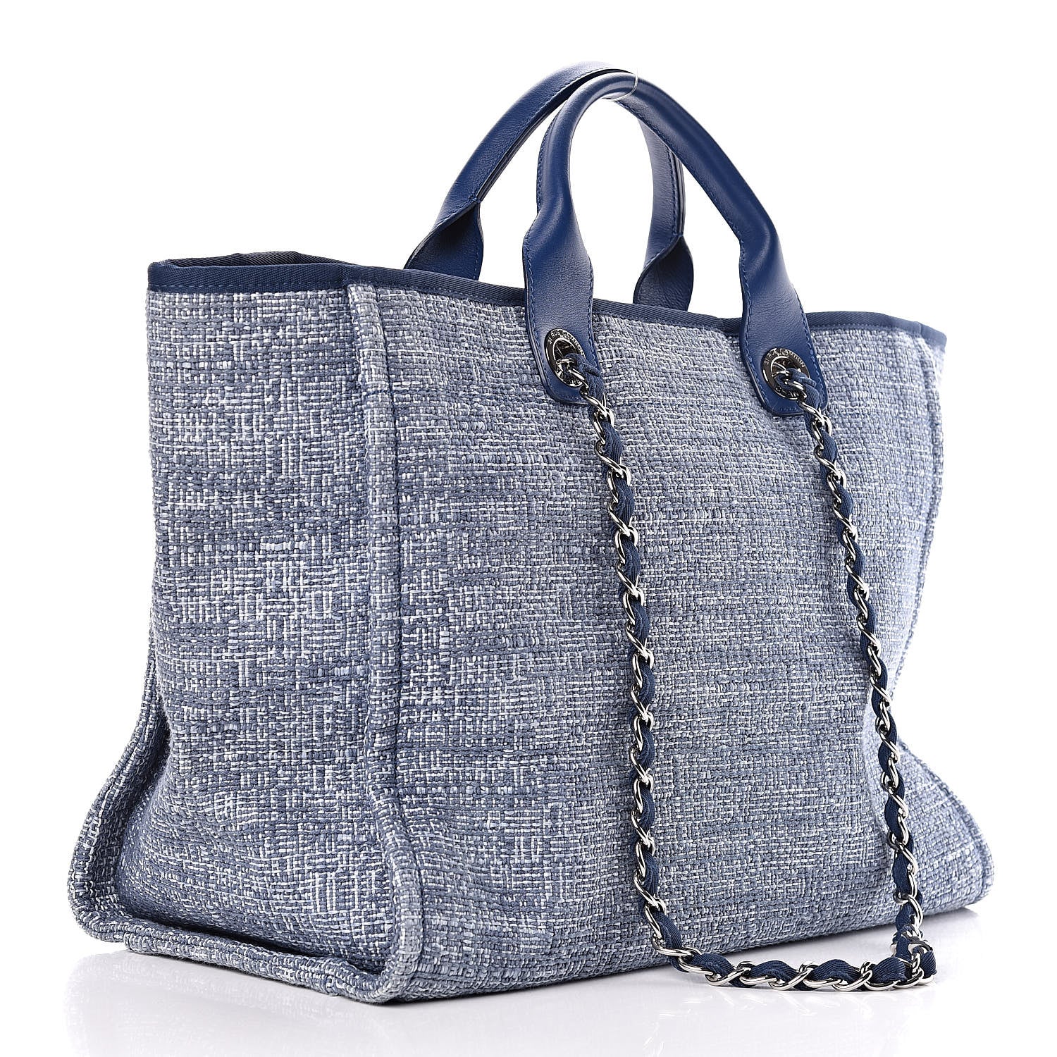 Chanel Canvas Large Deauville Tote Blue 4 of 12