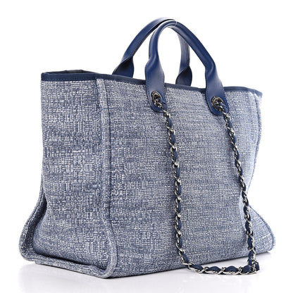 Chanel Canvas Large Deauville Tote Blue 4 of 12