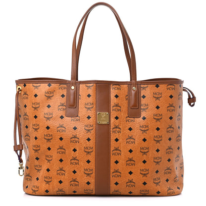MCM Visetos Large Liz Reversible Shopper Tote Cognac 1 of 14