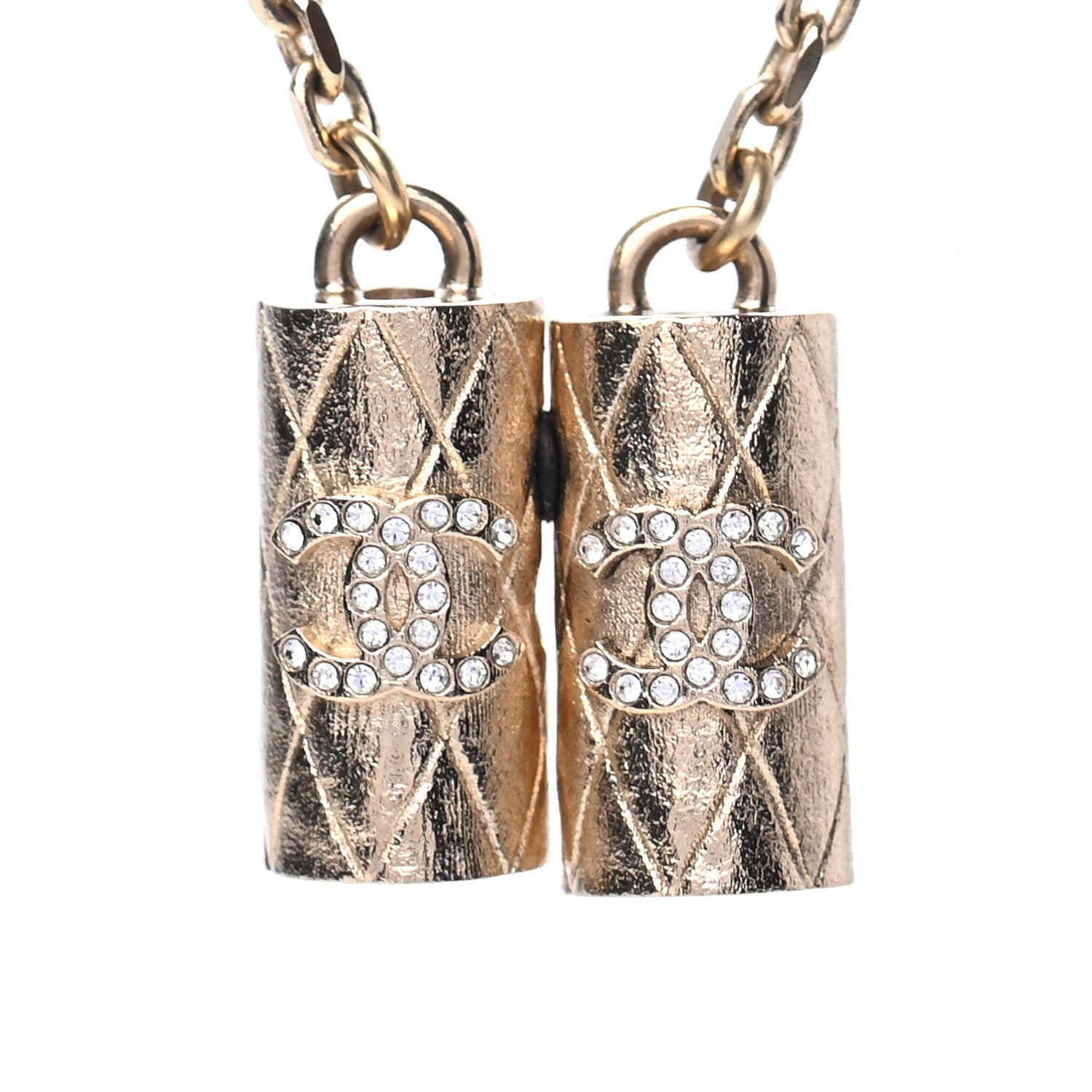 Chanel Crystal Pearl Airpod Necklace Gold 3 of 4