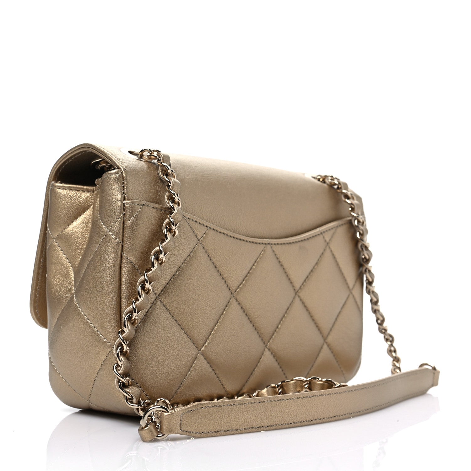 Chanel Metallic Lambskin Quilted Timeless CC Flap Gold 2 of 7