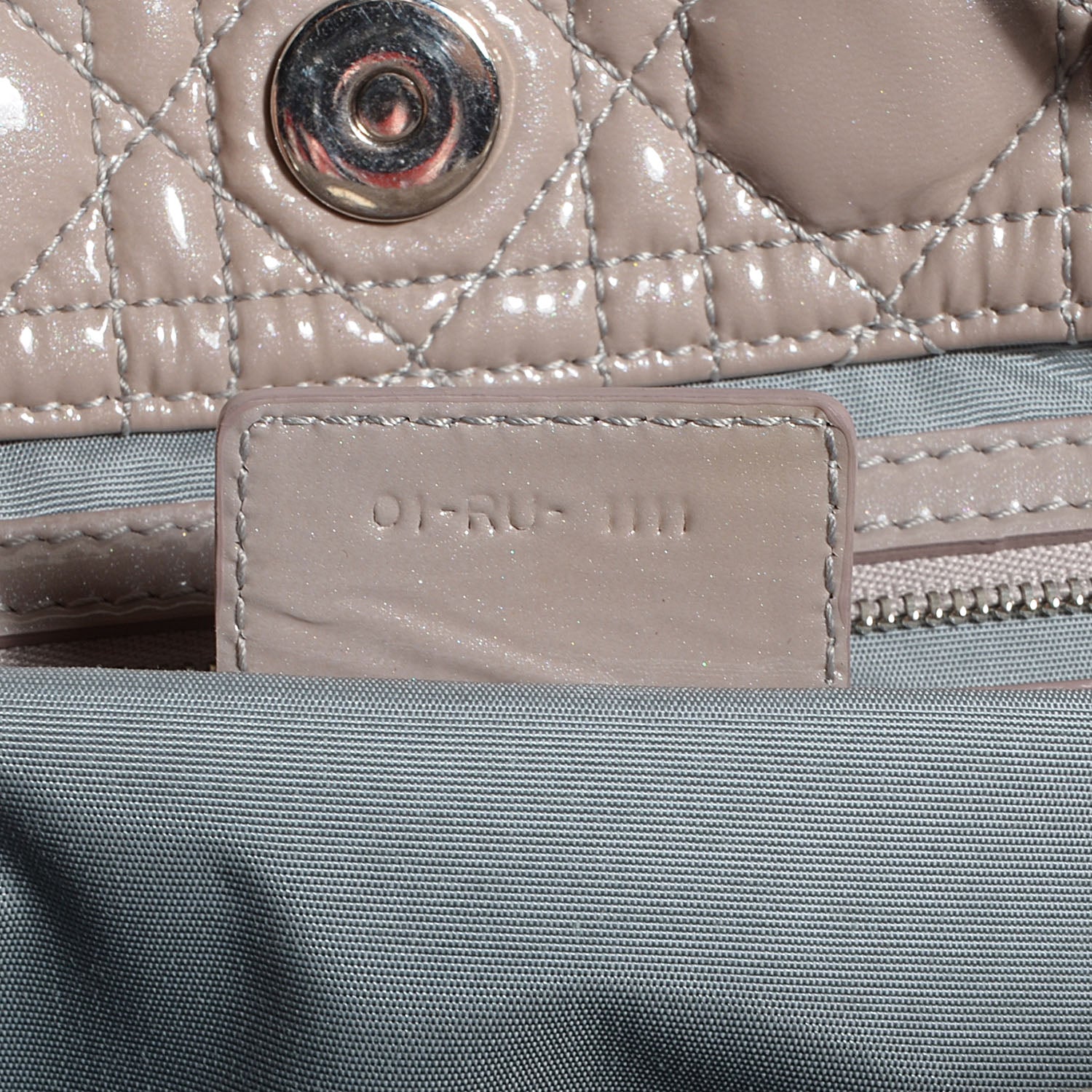 Christian Dior Patent Cannage Dior Soft Shopping Tote Grey 7 of 8