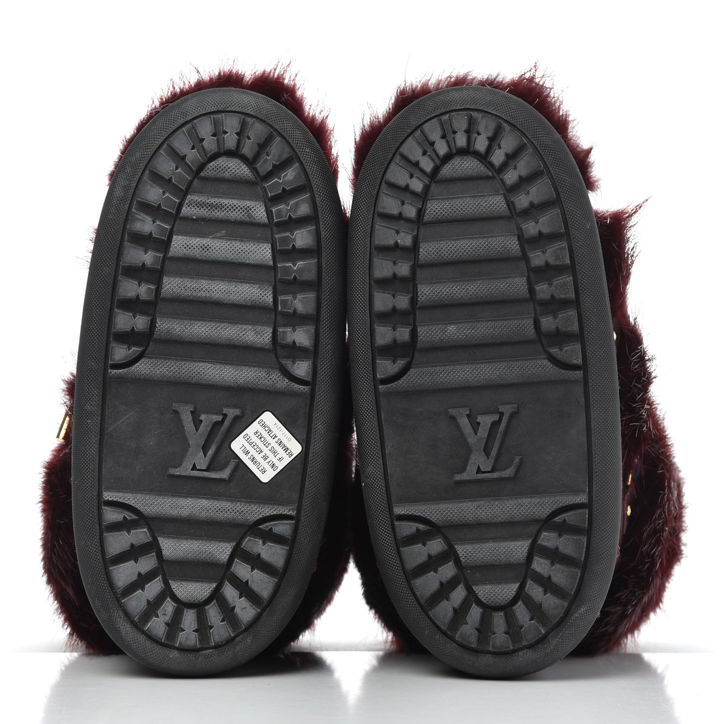 Beaver Calfskin Monogram Off Piste Flat Half Boots 38 Red