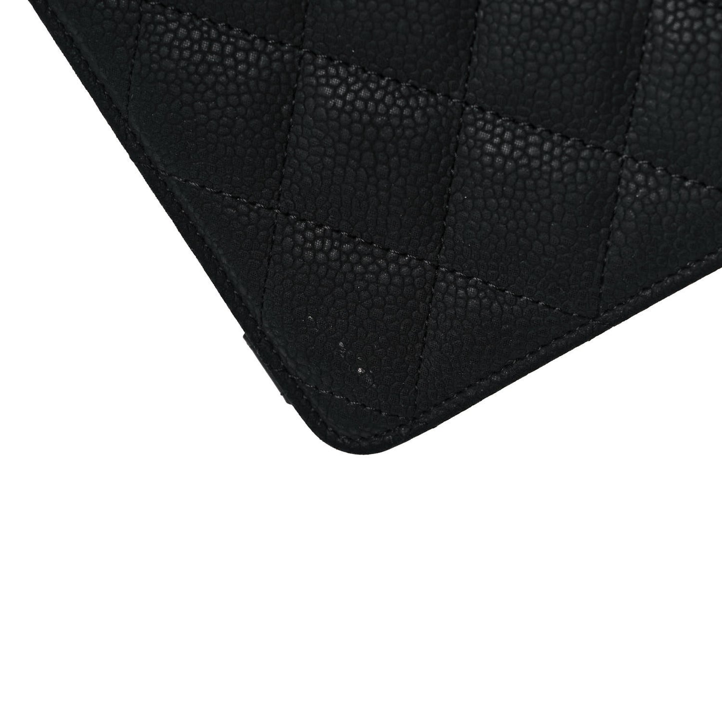 Iridescent Caviar Quilted Crossbody iPad Holder Black