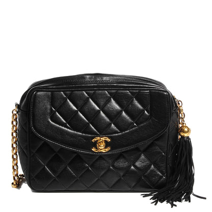 Chanel Lambskin Quilted Tassel Camera Case Black 1 of 8