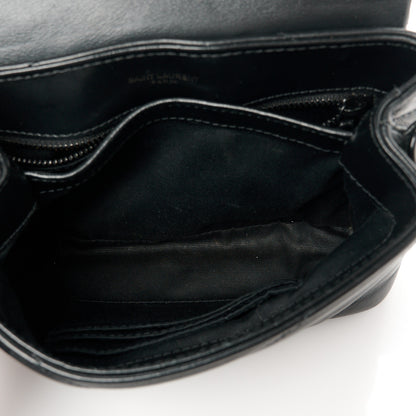 Saint Laurent Calfskin Y Quilted Monogram Monochrome Toy Loulou Crossbody Bag Black 5 of 11