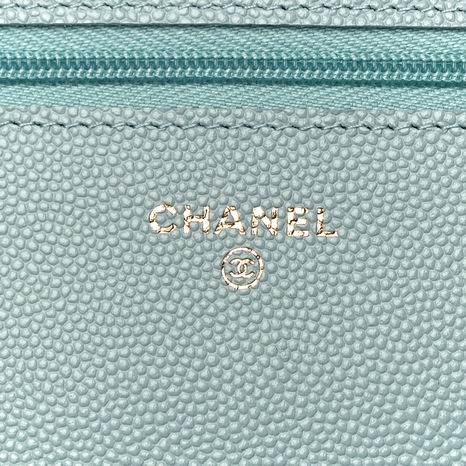 Chanel Caviar Quilted Wallet On Chain WOC Light Blue 6 of 11