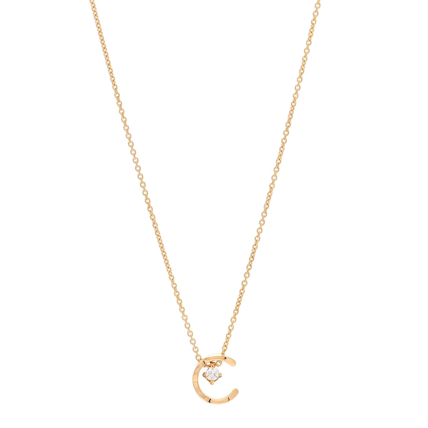 18K Yellow Gold Diamond Coco Crush C Necklace