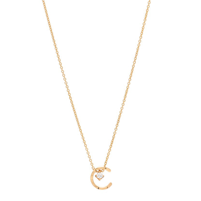 Chanel 18K Yellow Gold Diamond Coco Crush C Necklace 1 of 7