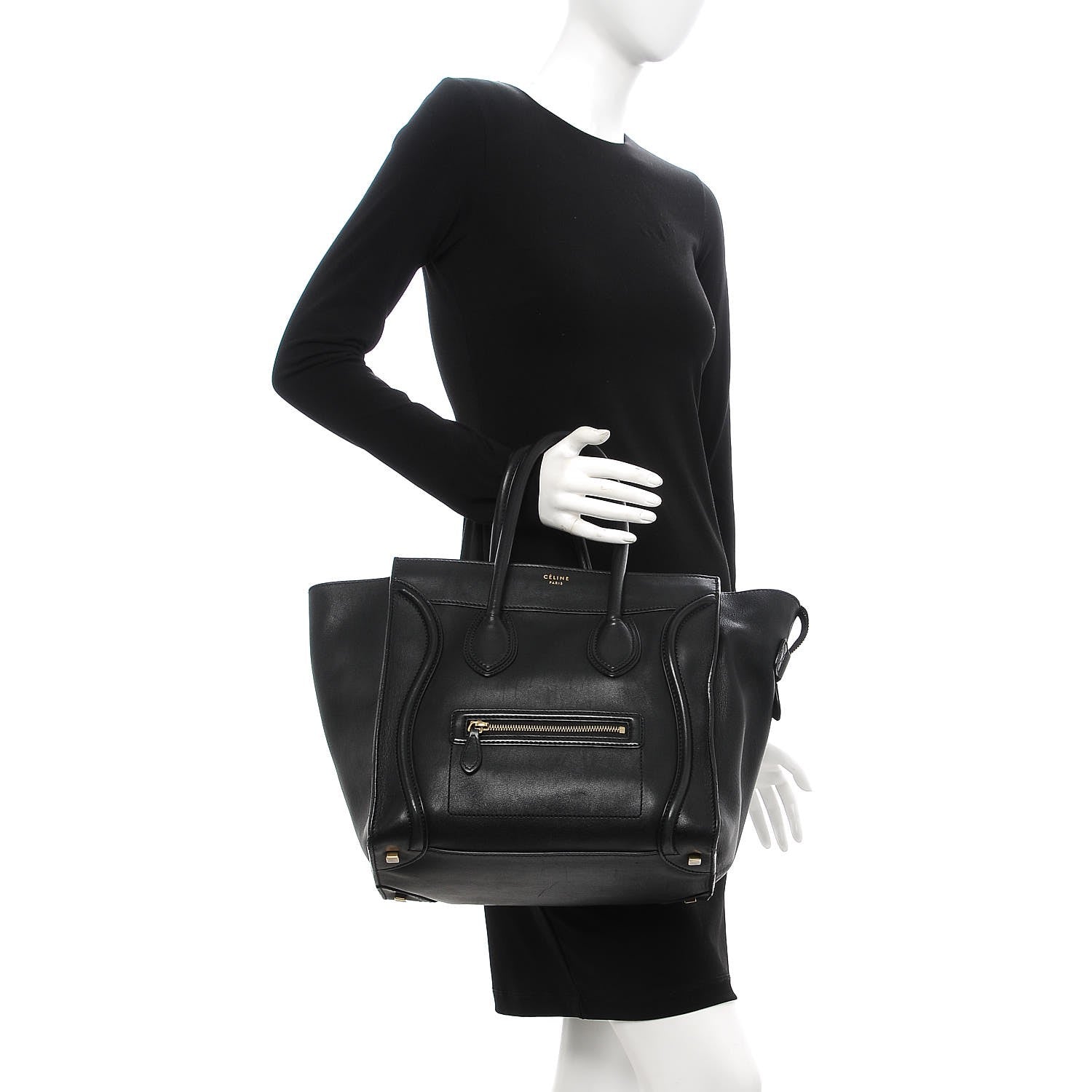 Celine Smooth Calfskin Mini Luggage Black 2 of 15