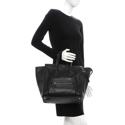 Celine Smooth Calfskin Mini Luggage Black 2 of 15