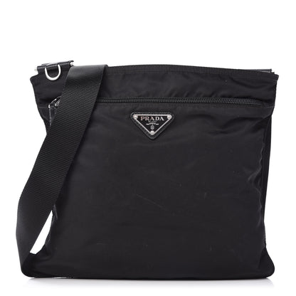 Prada Nylon Flat Messenger Bag Black 1 of 10