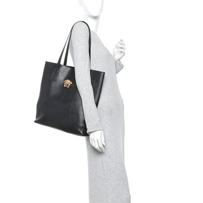 Versace Smooth Calfskin La Medusa Tote Bag Black 2 of 11