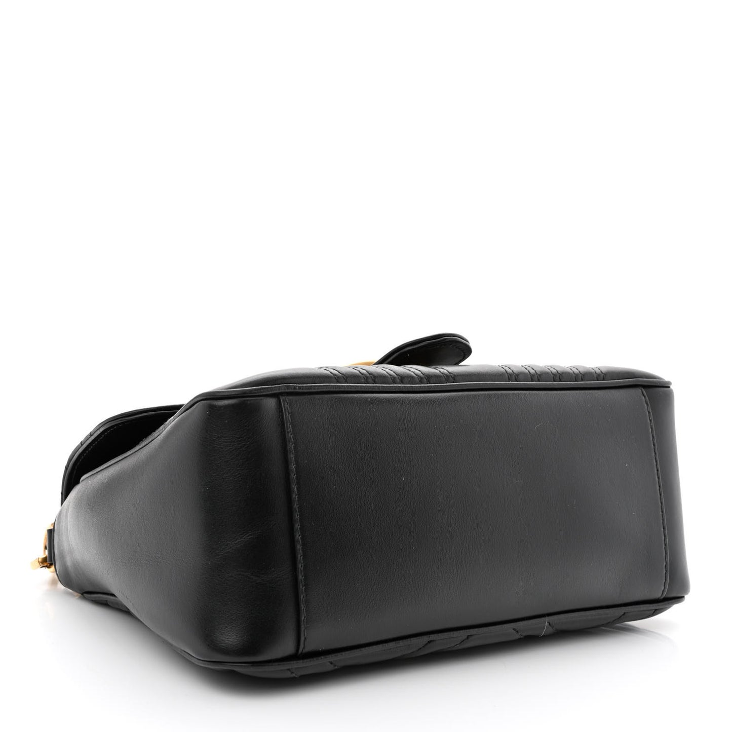 Calfskin Matelasse Small GG Marmont Top Handle Shoulder Bag Black