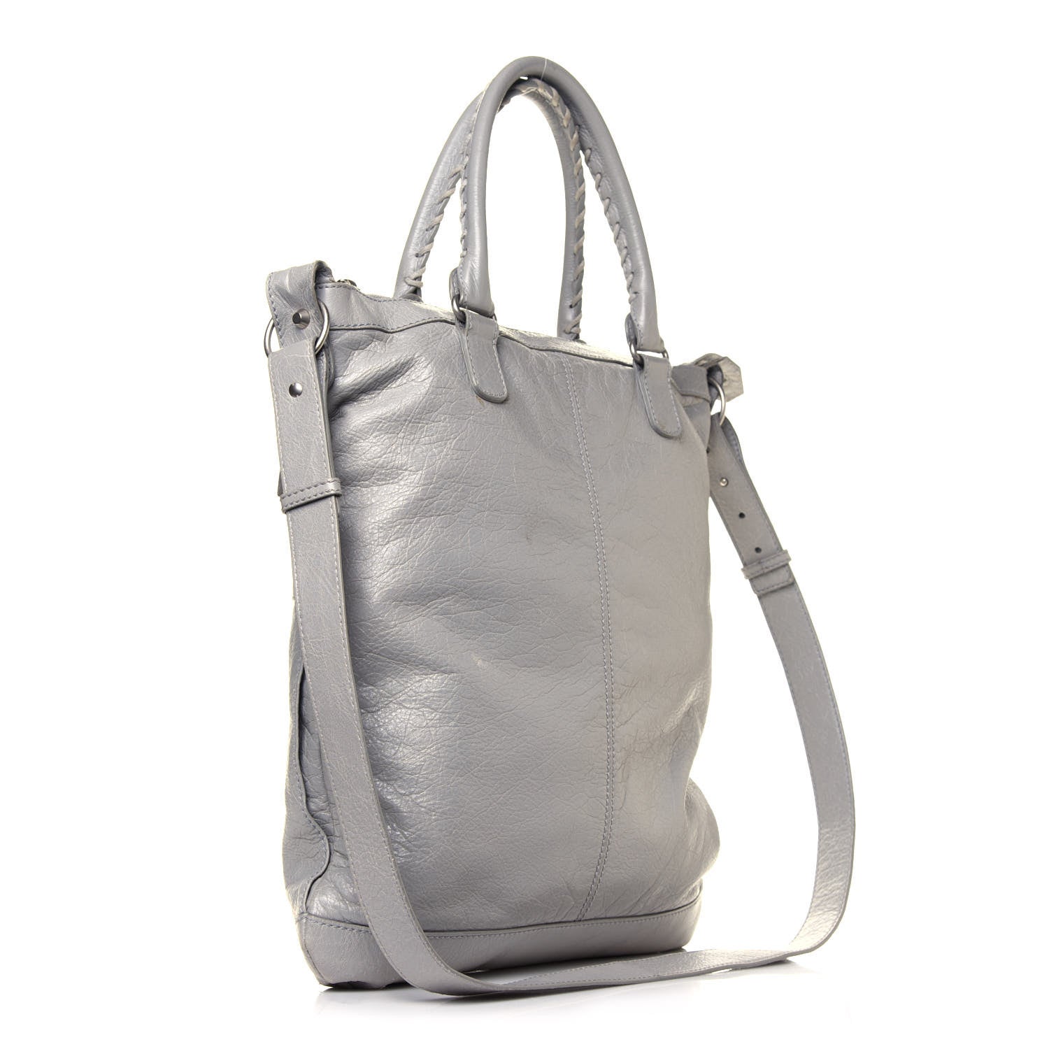 Balenciaga Metallic Agneau Classic Silver Hardware Square Tote Argent 2 of 13