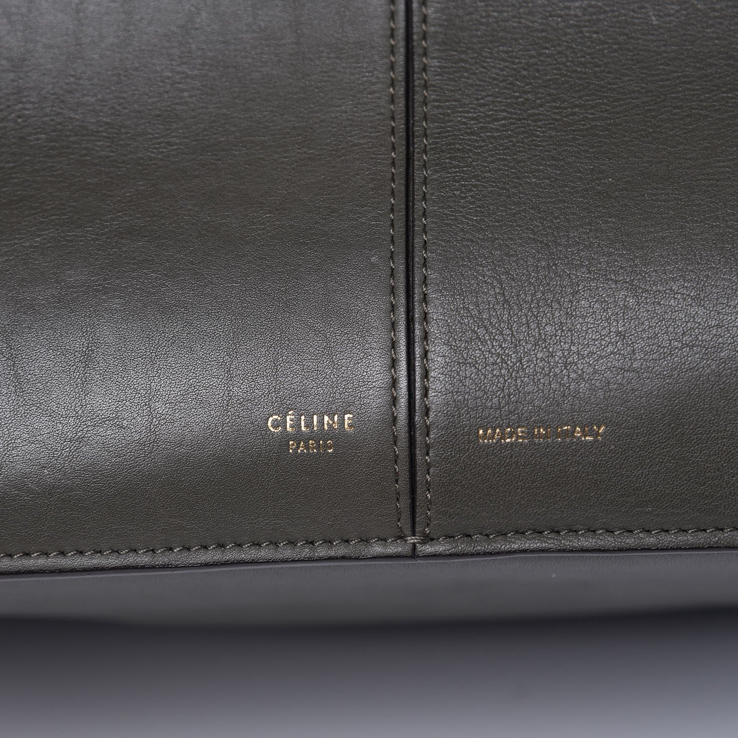 Celine Supple Natural Calfskin Vertical Tri-Fold Bag Stone 6 of 13