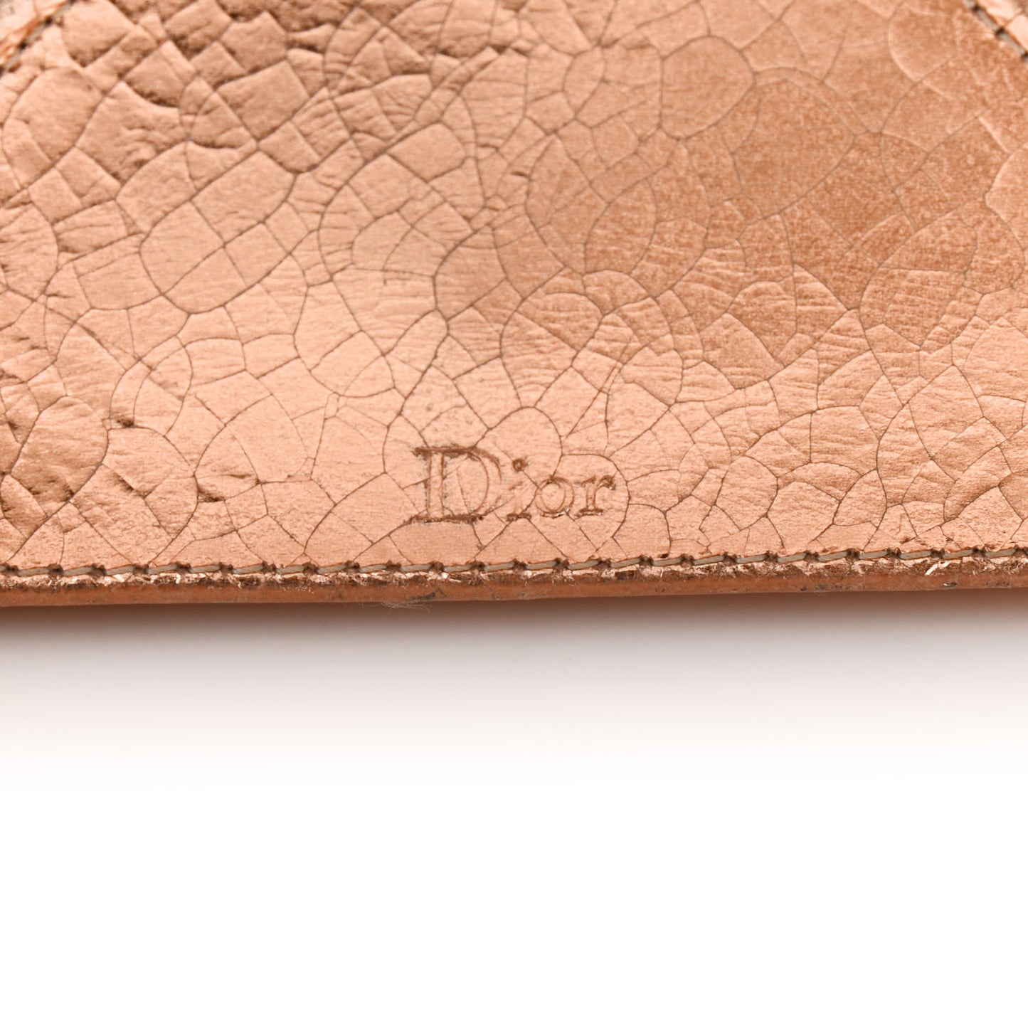 Metallic Ceramic Effect Deerskin Diorama Wallet on Chain Pouch Gold