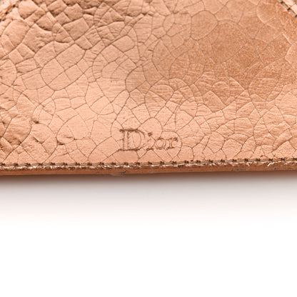 Christian Dior Metallic Ceramic Effect Deerskin Diorama Wallet on Chain Pouch Gold 14 of 15