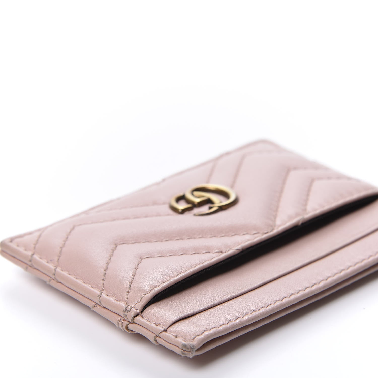 Gucci Calfskin Matelasse GG Marmont Card Holder Perfect Pink 7 of 10
