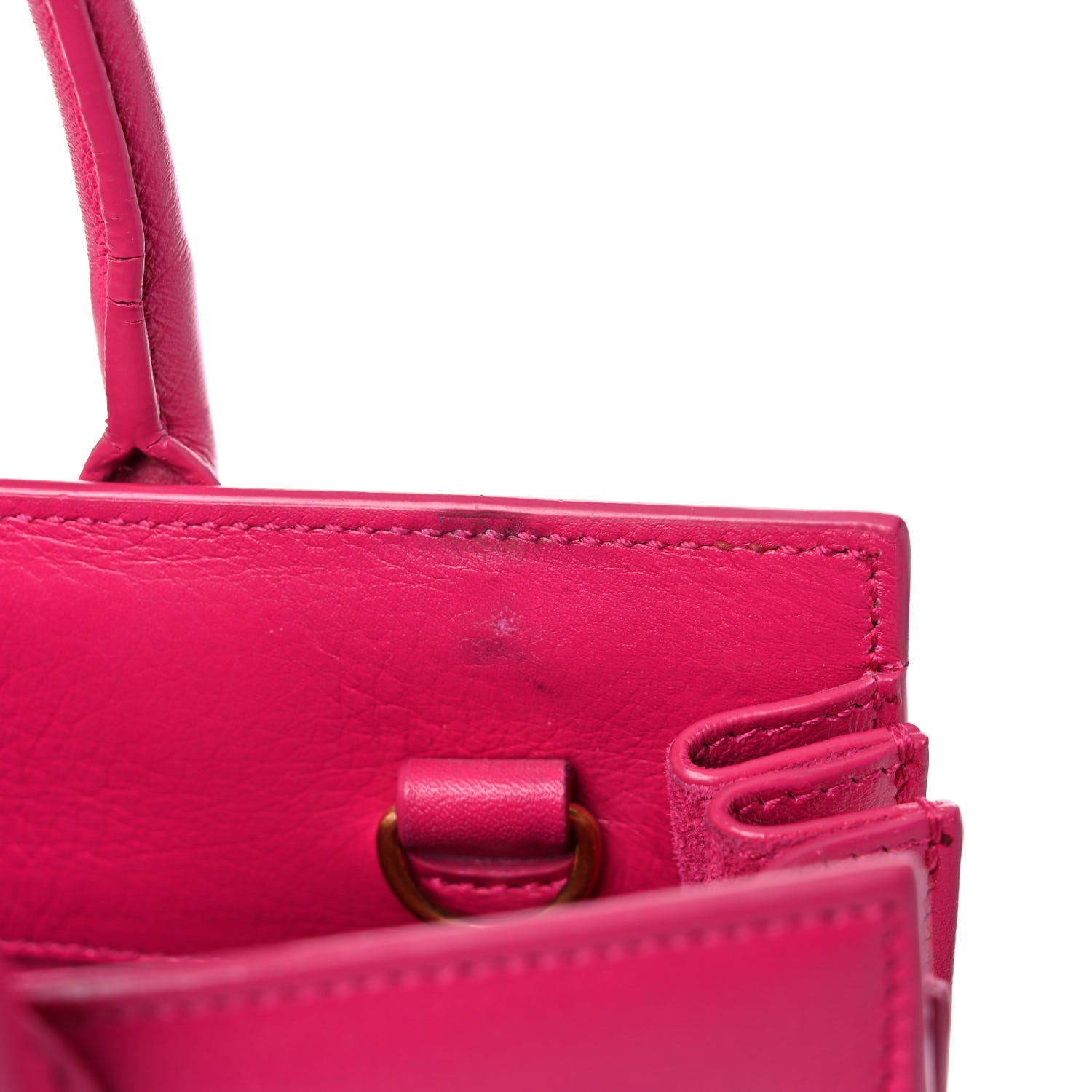 Saint Laurent Calfskin Nano Sac De Jour Lipstick Fuchsia 16 of 23