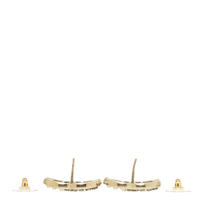 Chanel Crystal Pearl CC Earrings Gold 3 of 4