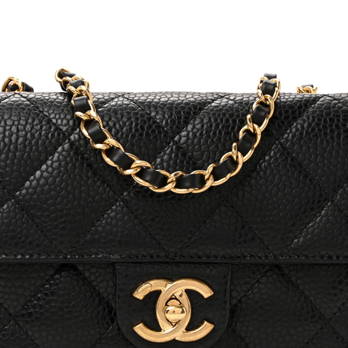 Grained Calfskin Quilted Cruise Mini Flap Black