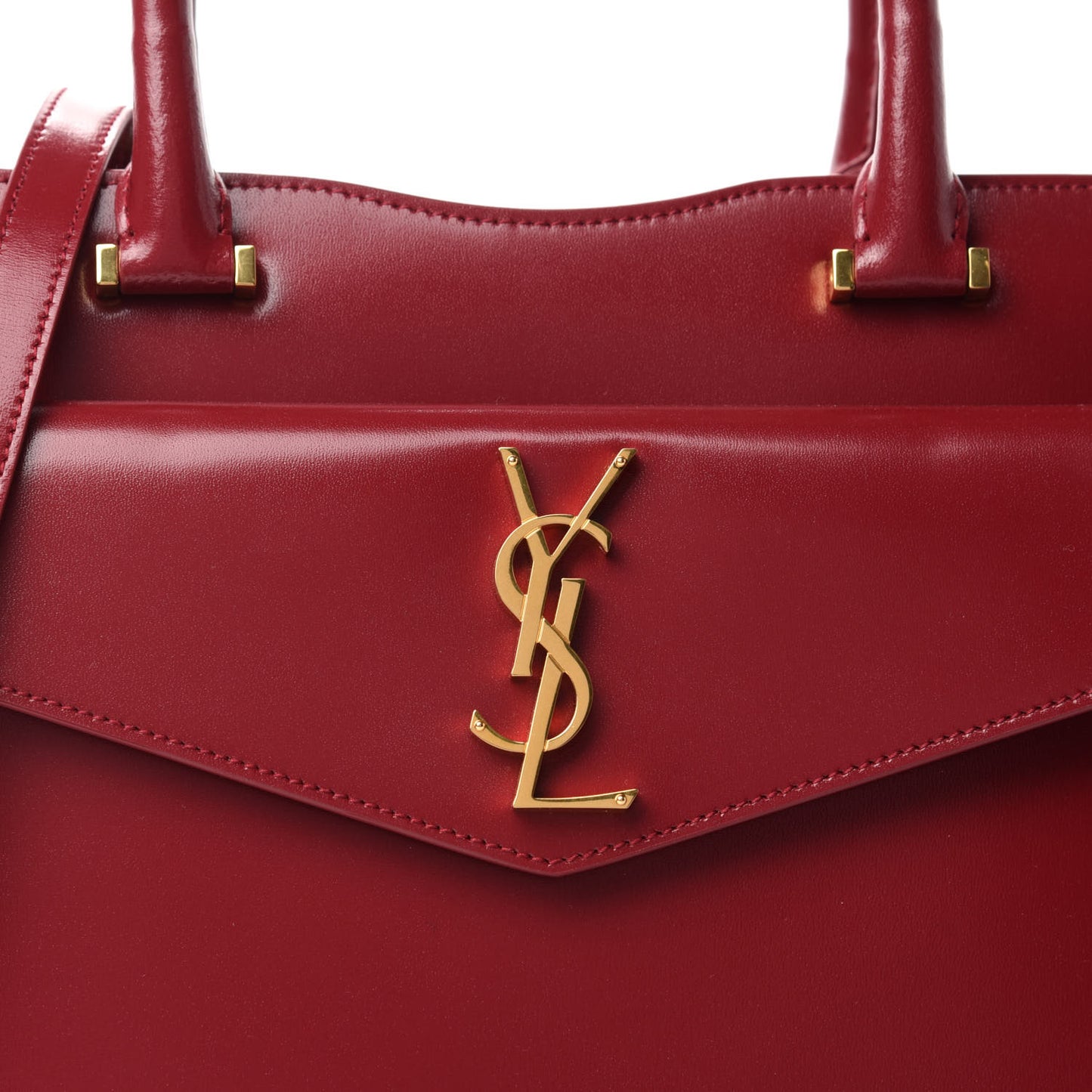 Shiny Calfskin Medium Uptown Tote Rouge Eros